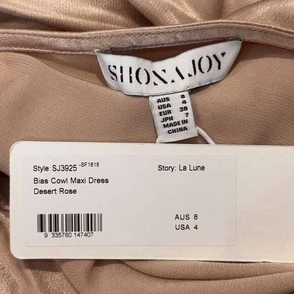 NWT Shona Joy Bias Cowl Maxi Dress Revolve Desert Rose Size 4 - Picture 13 of 14